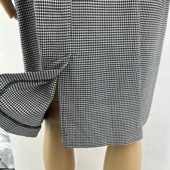 Positive Influence (12) DEADSTOCK USA VINTAGE 80s Black Red Houndstooth Dress - Picture 6 of 10